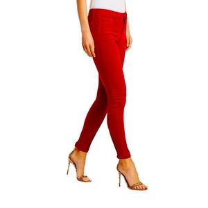 L'AGENCE | Marguerite High-Rise Skinny Velvet Jeans Red 25 NWT $235